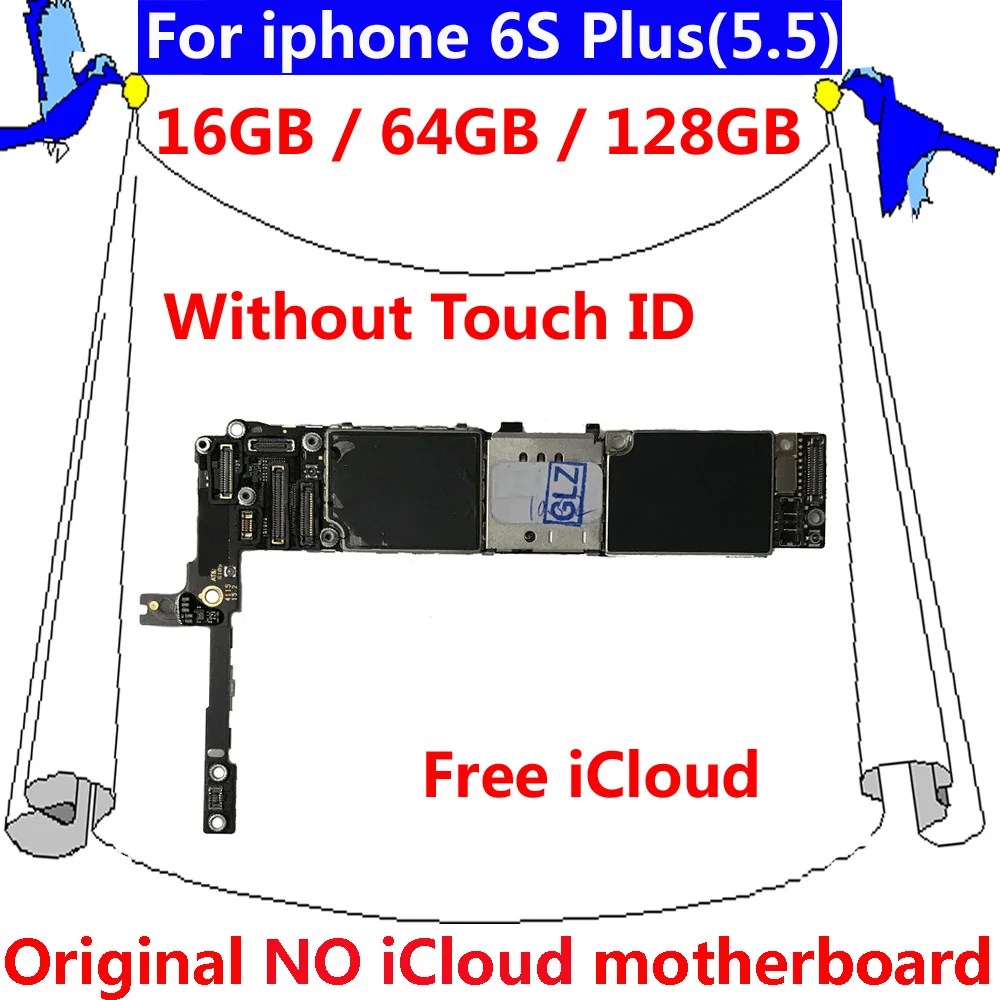 original unlocked mainboard for iphone 6S Plus 6 S Plus 16GB 64GB 128GB motherboard With / NO touch ID IOS system logic board
original unlocked mainboard for iphone 6S Plus 6 S Plus 16GB 64GB 128GB motherboard With / NO touch ID IOS system logic board