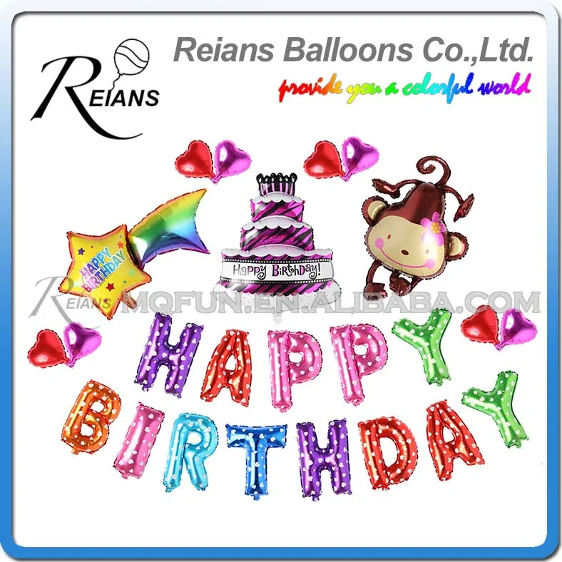 50 Sets Reians Cartoon Children kids Monkey Cake HAPPY BIRTHDAY Party Decoration Letter Number Helium Aluminum Foil Balloons Set
50 Sets Reians Cartoon Children kids Monkey Cake HAPPY BIRTHDAY Party Decoration Letter Number Helium Aluminum Foil Balloons Set