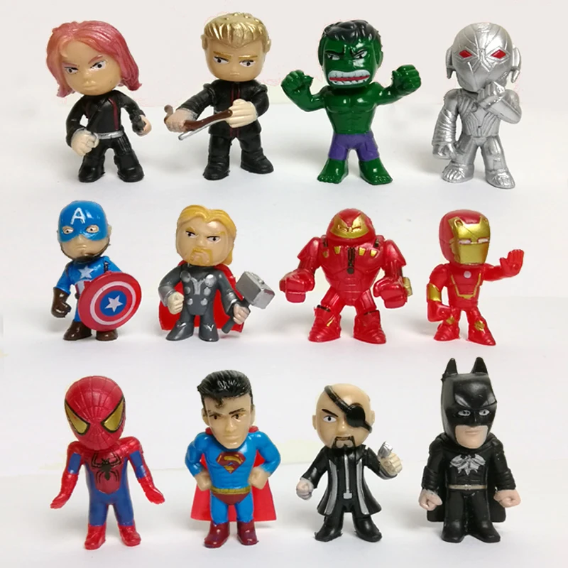 12pcs/set New Avengers toys mini the Avengers Figures Batman Hulk Thor action Toys Superhero model toys for boys(free to Russia)
12pcs/set New Avengers toys mini the Avengers Figures Batman Hulk Thor action Toys Superhero model toys for boys(free to Russia)