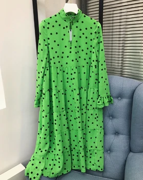 Women V Neck Solid Black Dots Dress Fashion 2019 New Spring Full Sleeve Loose Dresses
Women V Neck Solid Black Dots Dress Fashion 2019 New Spring Full Sleeve Loose Dresses