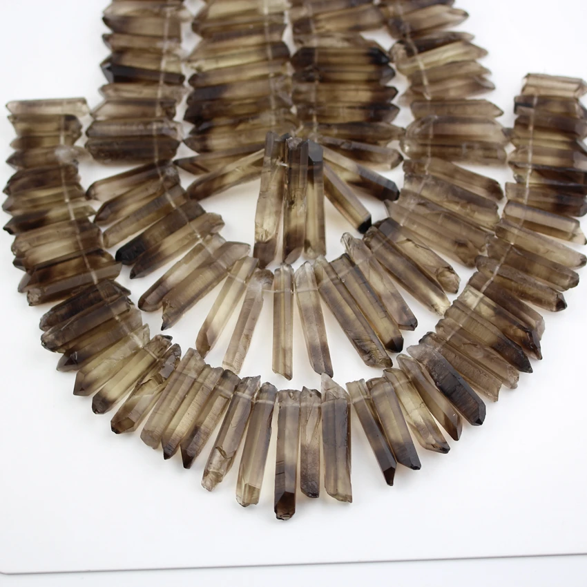 Natural Smoky Color Quartz Sticks Beads Jewelry Supplies,Top Drilled Rough Raw Crystal Points Beads Necklace
Natural Smoky Color Quartz Sticks Beads Jewelry Supplies,Top Drilled Rough Raw Crystal Points Beads Necklace