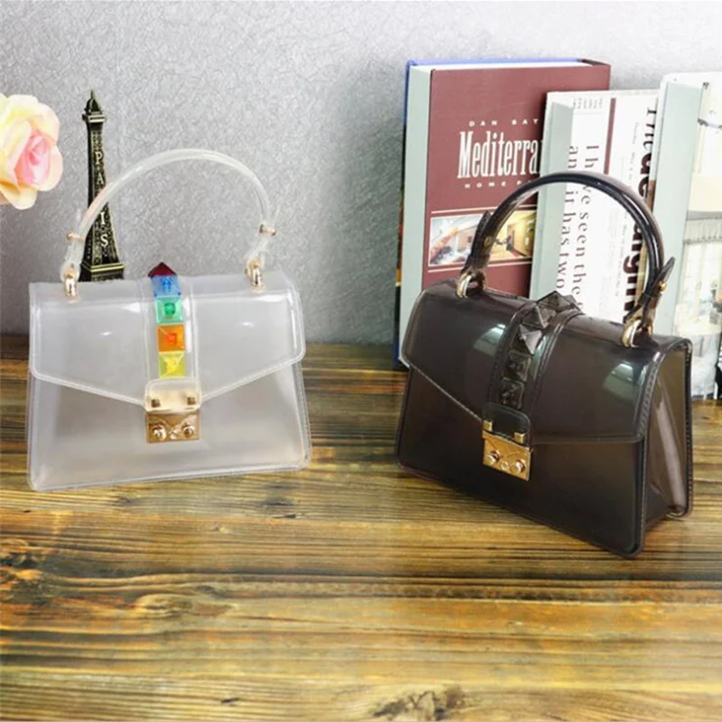 Bolsas Feminina Sale Pu Luxury Handbags Bags Designer 2018 summer Beach New Transparent Jelly Bag Color Rivets Shoulder Handbag
Bolsas Feminina Sale Pu Luxury Handbags Bags Designer 2018 summer Beach New Transparent Jelly Bag Color Rivets Shoulder Handbag