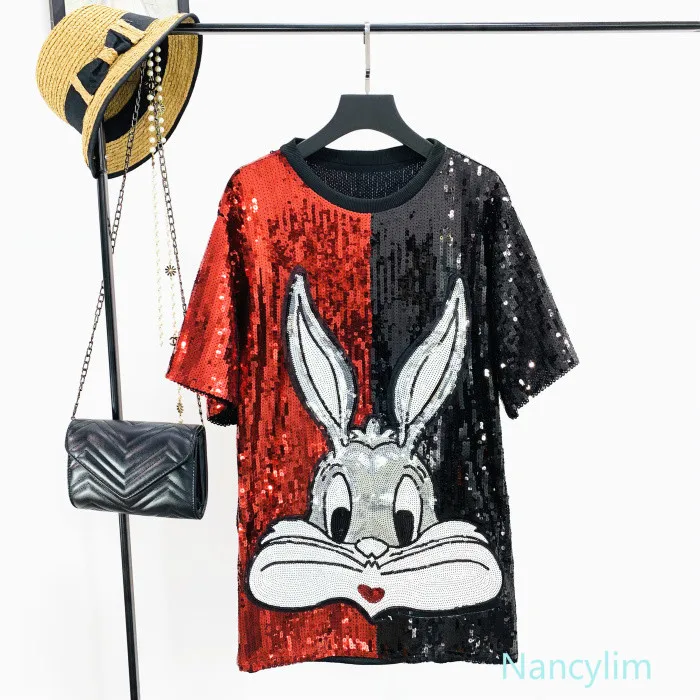 NANCYLIM Summer Long T-shirt Women 2019 New Cartoon Sequins Short Sleeve T-shirt Loose Coloured Dress Shirt Lady Hip Hop Tee
NANCYLIM Summer Long T-shirt Women 2019 New Cartoon Sequins Short Sleeve T-shirt Loose Coloured Dress Shirt Lady Hip Hop Tee