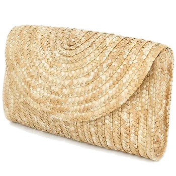 Straw Clutch Purses For Women Summer Beach Handbags, Wedding Envelope Wallet Color: Brown
Straw Clutch Purses For Women Summer Beach Handbags, Wedding Envelope Wallet Color: Brown