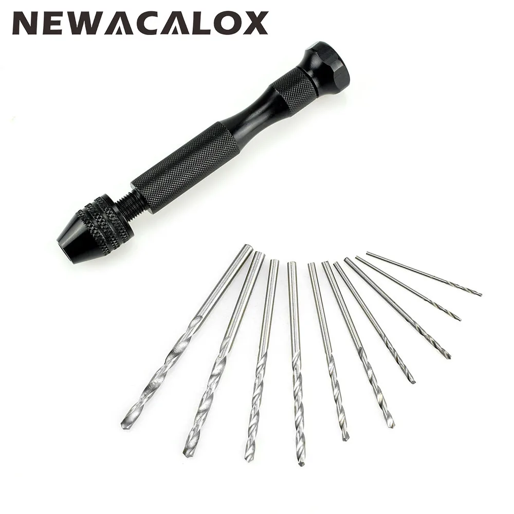 NEWACALOX Manual Mini Micro Aluminum Rotary Hand Tool Countersink Drill Bit Chuck with 10pcs/set Twist Drills
NEWACALOX Manual Mini Micro Aluminum Rotary Hand Tool Countersink Drill Bit Chuck with 10pcs/set Twist Drills