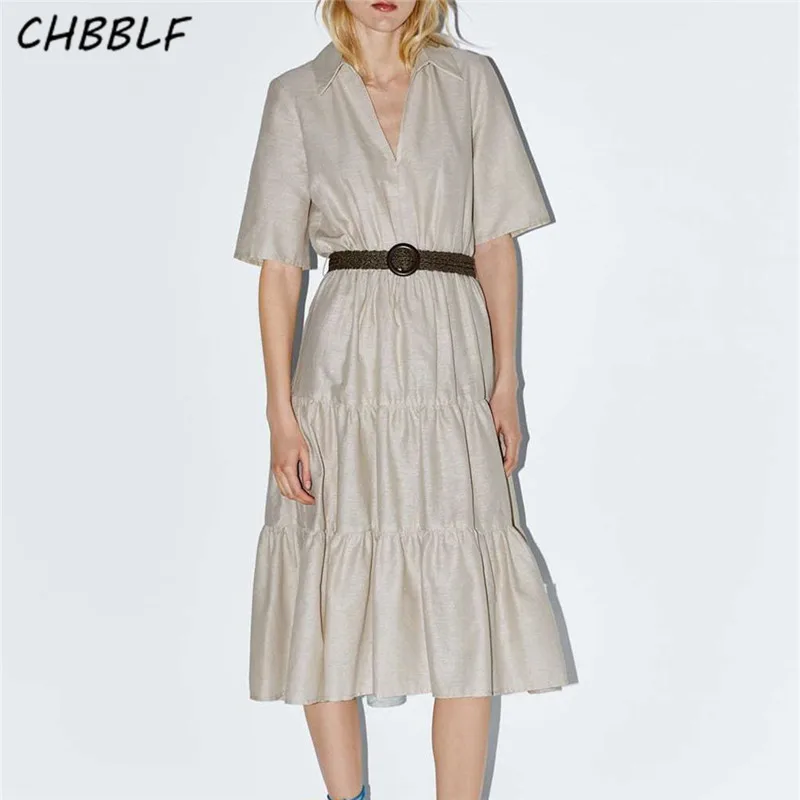 CHBBLF women elegant solid V neck midi dress short sleeve sashes elastic waist female stylish dresses vestidos XSZ19112
CHBBLF women elegant solid V neck midi dress short sleeve sashes elastic waist female stylish dresses vestidos XSZ19112