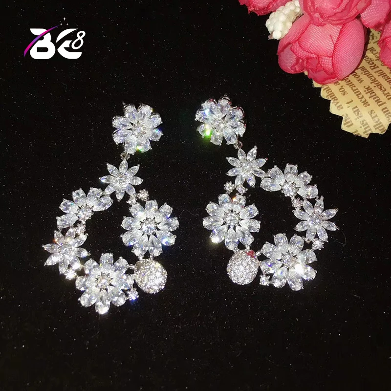Be 8 Luxury Clear AAA CZ Flower Shape Drop Earrings for Women Brincos Mujer Fashion Jewelry Female Anniversary Party Gifts E582
Be 8 Luxury Clear AAA CZ Flower Shape Drop Earrings for Women Brincos Mujer Fashion Jewelry Female Anniversary Party Gifts E582
