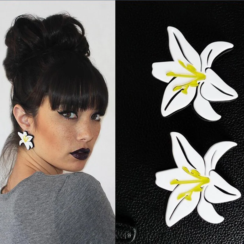Hot Sell Trendy Personality Acrylic Earrings White Flower Orchid Big Stud Earrings For Women Fashion Jewelry Gifts
Hot Sell Trendy Personality Acrylic Earrings White Flower Orchid Big Stud Earrings For Women Fashion Jewelry Gifts