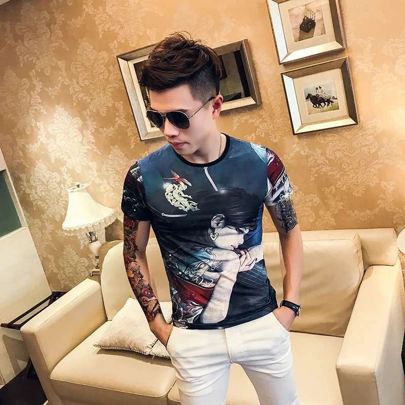 2019 summer social spirit boy ice silk short-sleeved t-shirt male Slim Korean version of the trend half-sleeved shirt shirt clot
2019 summer social spirit boy ice silk short-sleeved t-shirt male Slim Korean version of the trend half-sleeved shirt shirt clot