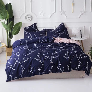 Dark Blue Bedding Set with White Branch,Home Textile King size 4pcs bed set,bedclothes,duvet cover flat sheet pillowcase bedding
Dark Blue Bedding Set with White Branch,Home Textile King size 4pcs bed set,bedclothes,duvet cover flat sheet pillowcase bedding