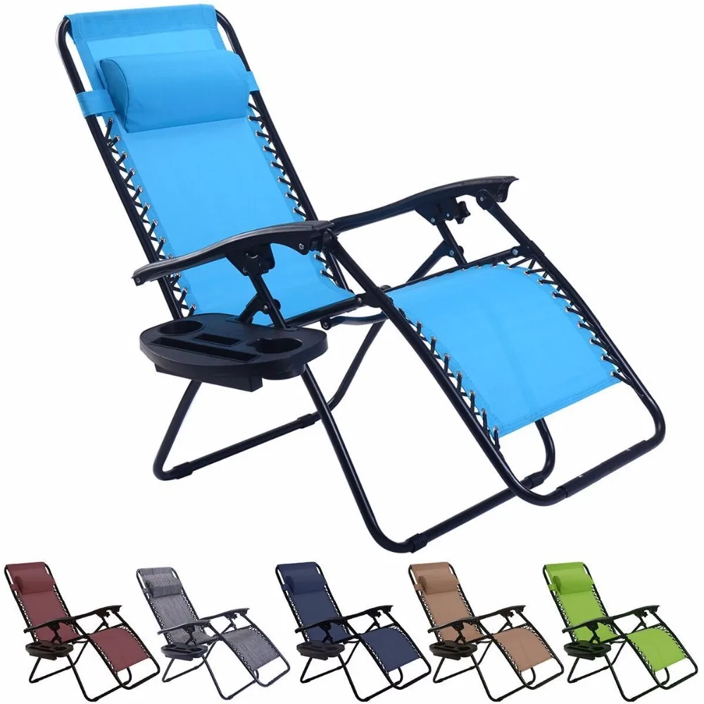 Guplus-silla plegable de gravedad cero para exteriores, silla reclinable  para Picnic, Camping, tomar el sol, playa, con bandeja de utilidad, OP70528  - AliExpress Muebles