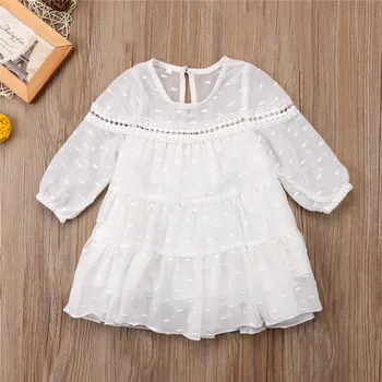 New Toddler Kids Baby Girls Chiffon Princess Dress Long Sleeve Hollow Out Tulle Dress White Solid Girl Clothes Summer Dress 0-5T
New Toddler Kids Baby Girls Chiffon Princess Dress Long Sleeve Hollow Out Tulle Dress White Solid Girl Clothes Summer Dress 0-5T