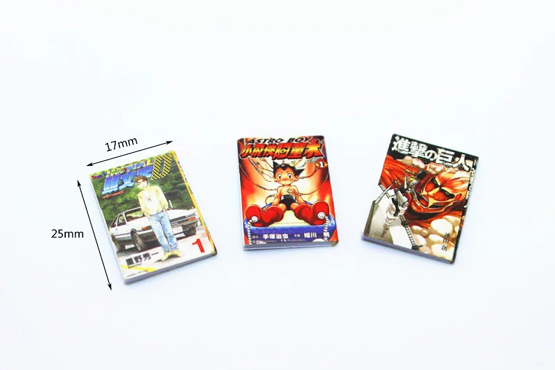 1:12 dollhouse miniature 3pcs Mini Attack on Titan Tetsuwan Atom Initial D comic books toy for forest animal family collectible
1:12 dollhouse miniature 3pcs Mini Attack on Titan Tetsuwan Atom Initial D comic books toy for forest animal family collectible
