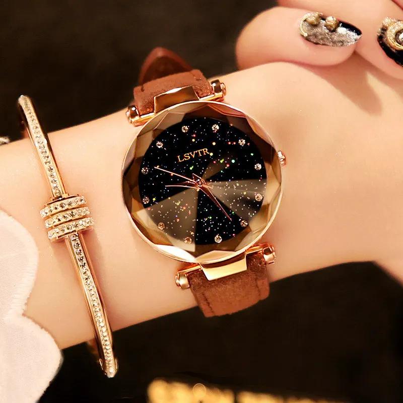 Luxury Women Watches Fashion Crystal Ladies Watch Starry Sky Clock Casual Leather Waterproof Women Quartz Watch Relogio Feminino
Luxury Women Watches Fashion Crystal Ladies Watch Starry Sky Clock Casual Leather Waterproof Women Quartz Watch Relogio Feminino
