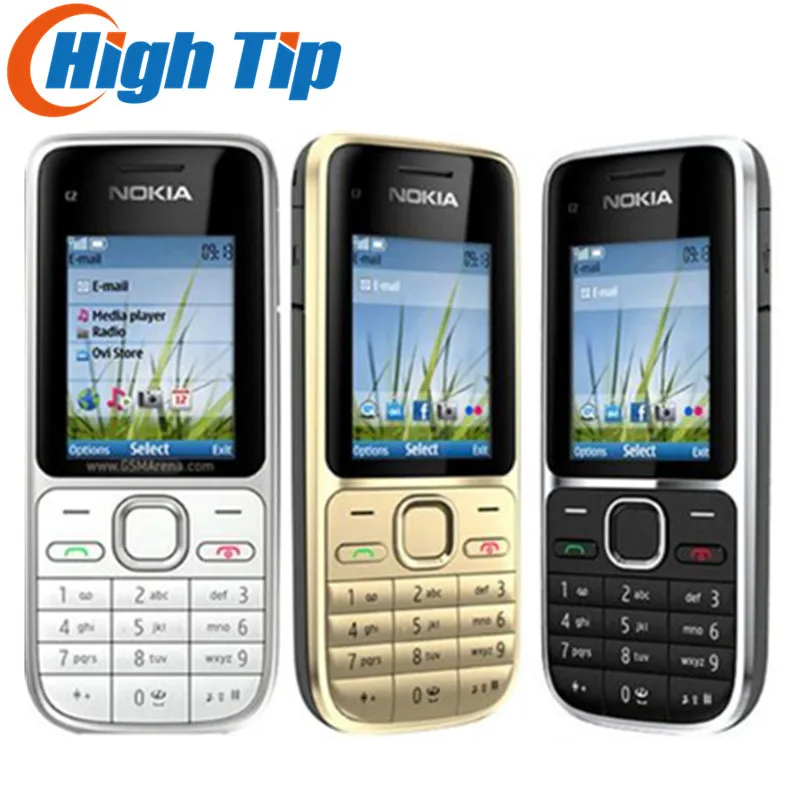 

Unlocked Original Nokia C2-01 Mobile Phone C2 2.0" 3.2MP Bluetooth Russian&Arabic keyboard GSM/WCDMA 3G Phone Refurbished