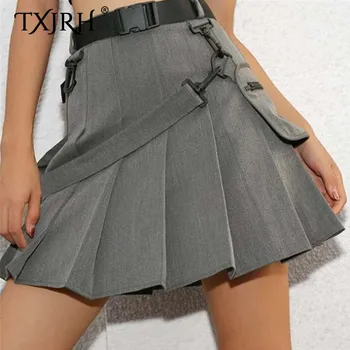 TXJRH 2019 Preppy Style Plaid High Waist Pleated Baseball Mini Skirt With Belt Fashion Women Short A-Line Tennis Skirt 4 Colors
TXJRH 2019 Preppy Style Plaid High Waist Pleated Baseball Mini Skirt With Belt Fashion Women Short A-Line Tennis Skirt 4 Colors