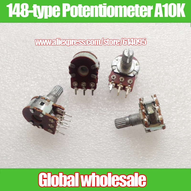 8pcs 148-type Double Rotary Potentiometer A10K / Handle Length 15MM Knurling Axes 6pin
8pcs 148-type Double Rotary Potentiometer A10K / Handle Length 15MM Knurling Axes 6pin