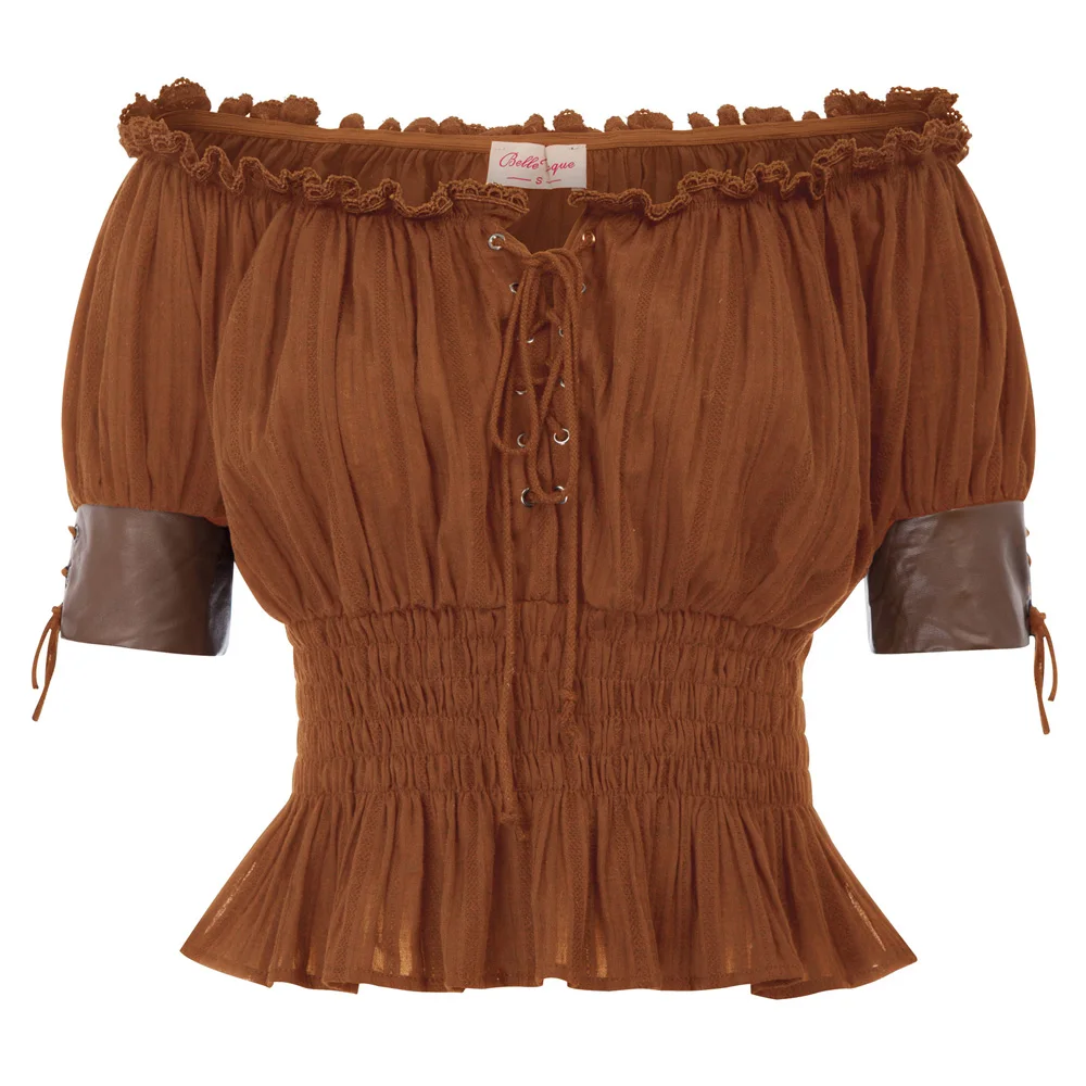 Sexy Women's Vintage Steampunk Victorian Half Sleeve Off Shoulder Smocking Waist Tops Women Comfortable Cotton Fabric Coat
Sexy Women's Vintage Steampunk Victorian Half Sleeve Off Shoulder Smocking Waist Tops Women Comfortable Cotton Fabric Coat