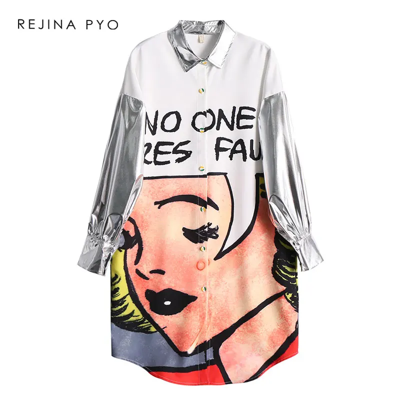 BIAORUINA Women Chic Cartoon Print Shirt dress Turn-down Collar Female Streetwear Patchwork Sliver Sleeve Single Breasted dress
BIAORUINA Women Chic Cartoon Print Shirt dress Turn-down Collar Female Streetwear Patchwork Sliver Sleeve Single Breasted dress