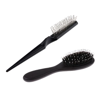 2 Count Black Detangling Styling Hairbrush Wooden Handle/Rat Tail Cushioned Comb For Natural Hair Wigs Hair Extensions
2 Count Black Detangling Styling Hairbrush Wooden Handle/Rat Tail Cushioned Comb For Natural Hair Wigs Hair Extensions