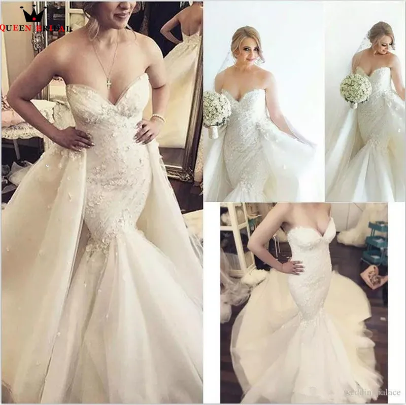 Custom Made Mermaid Sweetheart Detachable Train Beading Flowers Sexy Luxury Wedding Dresses Wedding Gowns Vestido De Noiva DA63
Custom Made Mermaid Sweetheart Detachable Train Beading Flowers Sexy Luxury Wedding Dresses Wedding Gowns Vestido De Noiva DA63