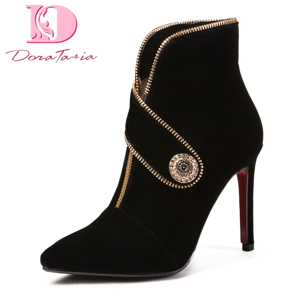 DoraTasia New Plus Size 33-43 Pointed Toe Women Boots thin High Heels Elegant Wholesale Black Red Ankle Boots Shoes Woman
DoraTasia New Plus Size 33-43 Pointed Toe Women Boots thin High Heels Elegant Wholesale Black Red Ankle Boots Shoes Woman
