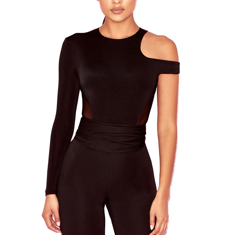 Women Sexy Bodysuit See Through Mesh Patchwork One Piece Unique Jumpsuits Hollow Out Single Shoulder Bodysuits 2019 New
Women Sexy Bodysuit See Through Mesh Patchwork One Piece Unique Jumpsuits Hollow Out Single Shoulder Bodysuits 2019 New