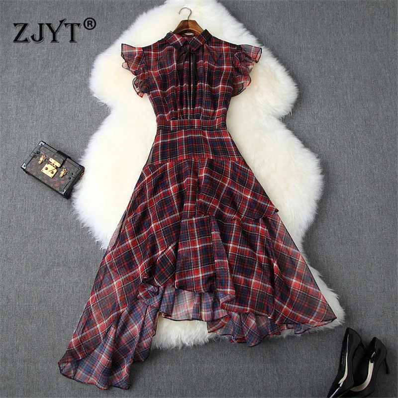 2019 New Style Summer Fashion Dress Women Clothes Elegant Butterfly Sleeves Vintage Plaid Print Casual Irregular Dresses Vestido
2019 New Style Summer Fashion Dress Women Clothes Elegant Butterfly Sleeves Vintage Plaid Print Casual Irregular Dresses Vestido