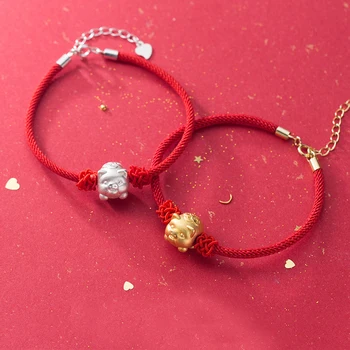 MloveAcc Genuine 925 Sterling Silver Cute Pig Charm Bracelet Handmade Red Cord Adjustable Bracelet for Women Girls
MloveAcc Genuine 925 Sterling Silver Cute Pig Charm Bracelet Handmade Red Cord Adjustable Bracelet for Women Girls