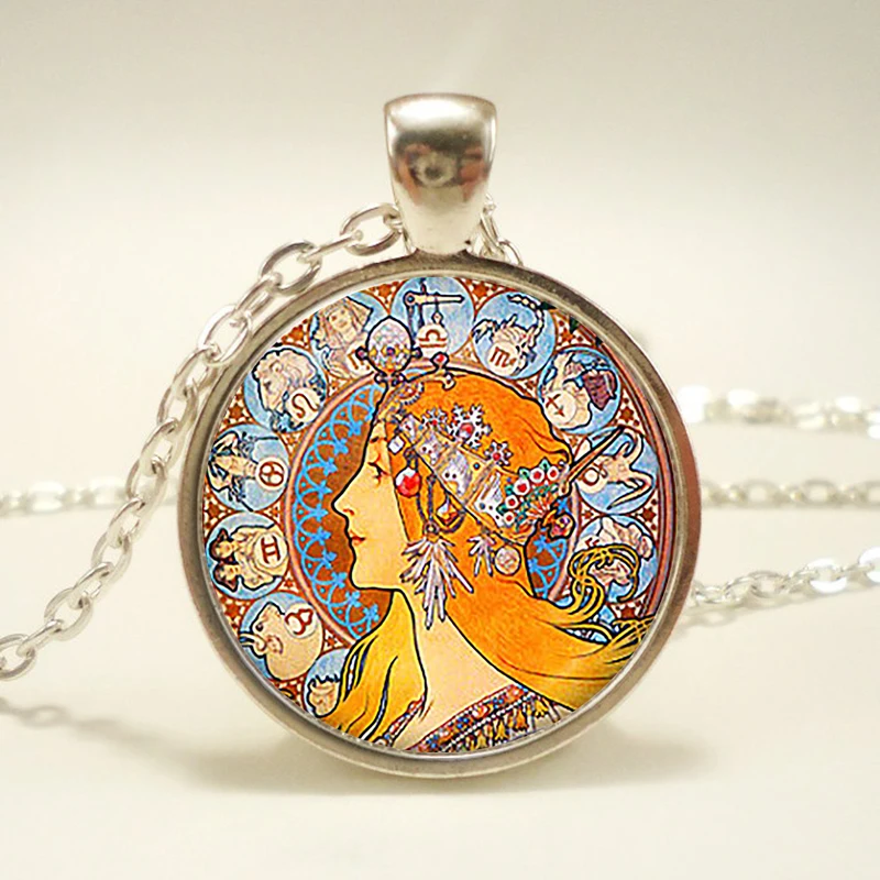 Zodiac Alphonse Mucha art pendant. Art Nouveau Necklace. Art Nouveau jewelry. Birthday gift Christmas Gift Party,Wedding
Zodiac Alphonse Mucha art pendant. Art Nouveau Necklace. Art Nouveau jewelry. Birthday gift Christmas Gift Party,Wedding