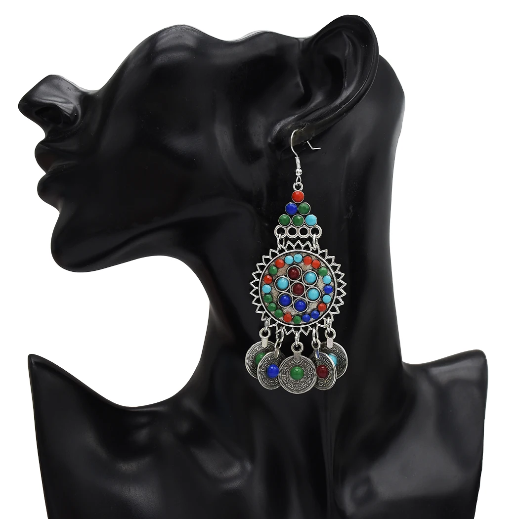 Afghan Bohemian Jhumka Coin Tassel Oxidized Drop Dangle Indian Earrings Silver for Women Mexico Gypsy Tribal Vintage Jewelry
Afghan Bohemian Jhumka Coin Tassel Oxidized Drop Dangle Indian Earrings Silver for Women Mexico Gypsy Tribal Vintage Jewelry