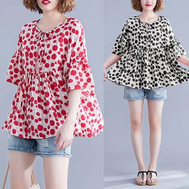 Women's Summer Print Blouse 2019 ZANZEA Fashion Polka Dot Shirt Casual Short Sleeve Blusas Female O Neck Tunic Oversized Chemise
Women's Summer Print Blouse 2019 ZANZEA Fashion Polka Dot Shirt Casual Short Sleeve Blusas Female O Neck Tunic Oversized Chemise