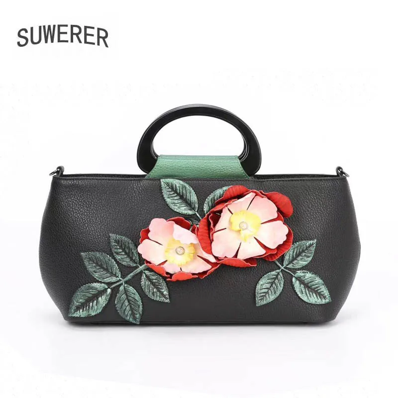 SUWERER 2019 New Women Genuine Leather bags Handmade Flowers tote big bag women handbags Fashion designer women leather bag
SUWERER 2019 New Women Genuine Leather bags Handmade Flowers tote big bag women handbags Fashion designer women leather bag