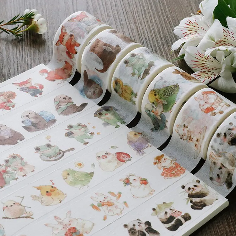 Lovely Cartoon Animal Rabbit/panda/Fox / Sloth Mushroom/fruit Decoration Tape DIY Diary Scrapbooking Masking Tape
Lovely Cartoon Animal Rabbit/panda/Fox / Sloth Mushroom/fruit Decoration Tape DIY Diary Scrapbooking Masking Tape