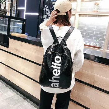 Women Shoulder Bag Tide Large Capacity Sequins Bag Fashion Versatile Women Leather Letter Zipper backpack mochila feminina #W 
Women Shoulder Bag Tide Large Capacity Sequins Bag Fashion Versatile Women Leather Letter Zipper backpack mochila feminina #W