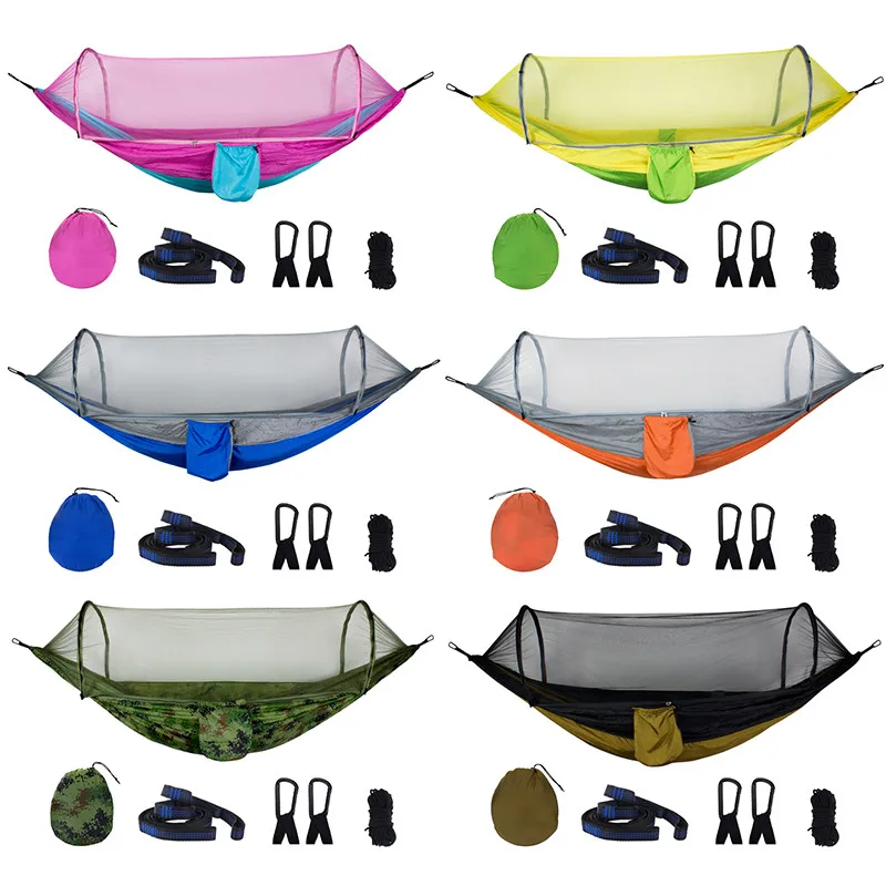 New 1PCS Outdoor High Strength Fabric Hammock Camping Tent 270x140CM Hammock with Breathable Mosquito Net Hunting Sleep Hammock
New 1PCS Outdoor High Strength Fabric Hammock Camping Tent 270x140CM Hammock with Breathable Mosquito Net Hunting Sleep Hammock