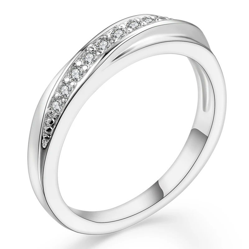 AMORUI Simple Round Wedding Band AAA Cubic Zirconia Engagement Ring Bijoux Bague Femme Rose GoldSilver Ring Anillos Mujer Gift (1)