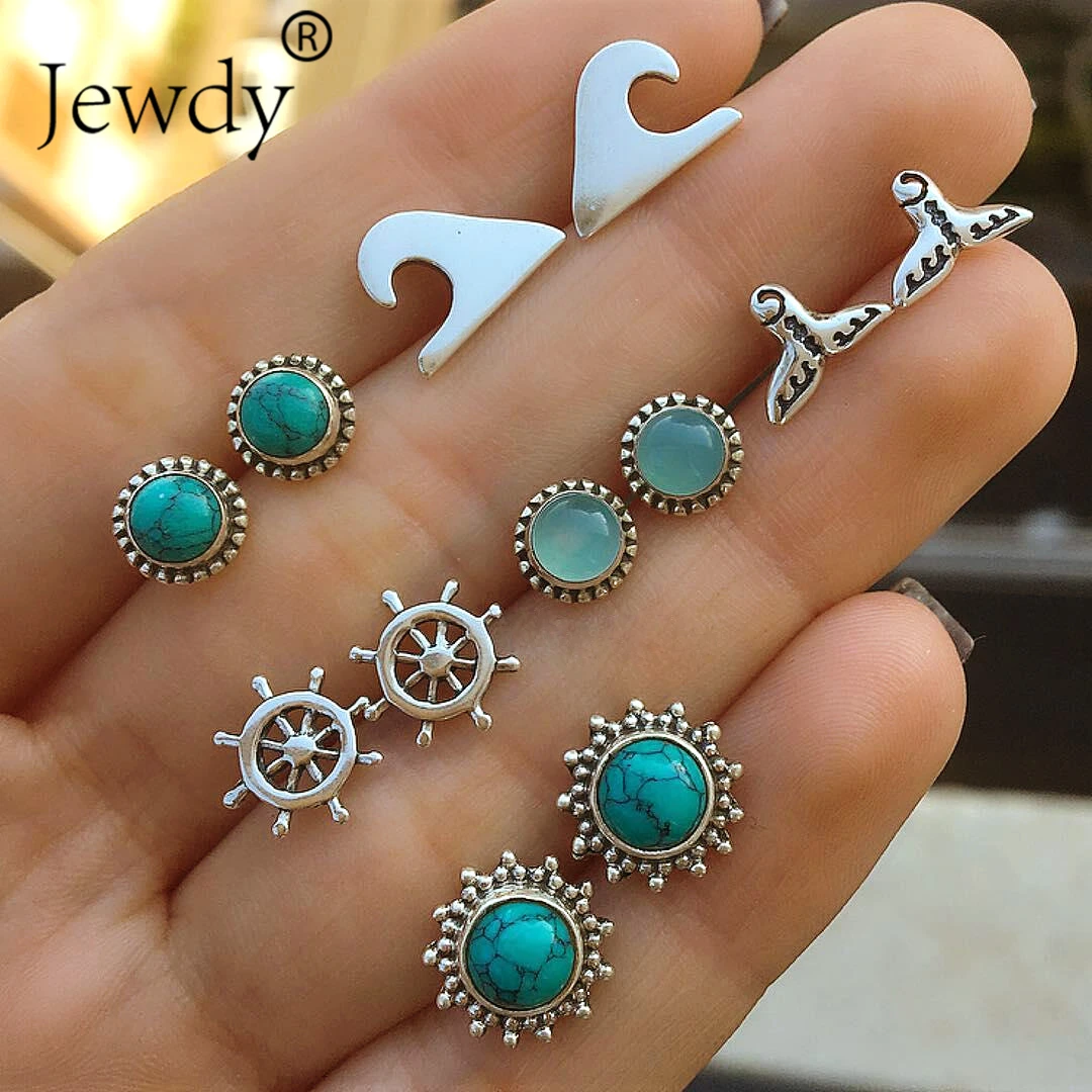 Jewdy 6 Pairs Wave Anchor Bohemian Stud Earrings for Women Boucle D'oreille Jewelry Bohemian Vintage Brincos Party 2018 NEW
Jewdy 6 Pairs Wave Anchor Bohemian Stud Earrings for Women Boucle D'oreille Jewelry Bohemian Vintage Brincos Party 2018 NEW