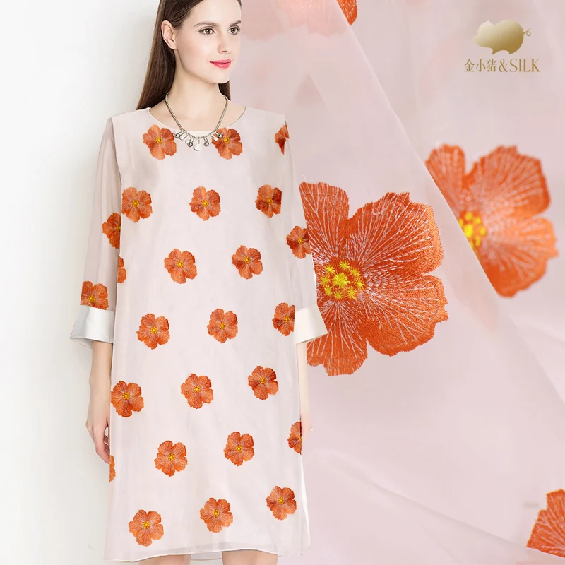 Embroidered silk organza fabric 136 cm see-through shirt dress silk fabric crisp fashion natural silk fabric cloth
Embroidered silk organza fabric 136 cm see-through shirt dress silk fabric crisp fashion natural silk fabric cloth