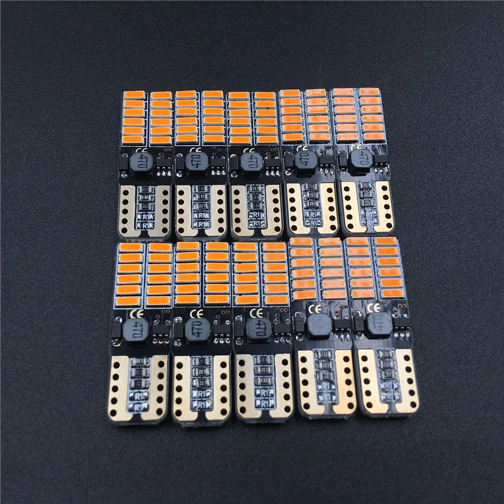 12V No polarity Canbus T10 LED bulbs with 4014 SMD 24 leds Interior Wedge Light 194 168 W5W LAMP Amber NO ERROR Red Yellow
12V No polarity Canbus T10 LED bulbs with 4014 SMD 24 leds Interior Wedge Light 194 168 W5W LAMP Amber NO ERROR Red Yellow
