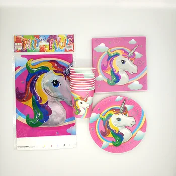 61Pcs/set kids Cartoon Unicorn Theme Party Tableware set Disposable Papers Cups Tablecloths Plates Birthday Decoration supplies
61Pcs/set kids Cartoon Unicorn Theme Party Tableware set Disposable Papers Cups Tablecloths Plates Birthday Decoration supplies