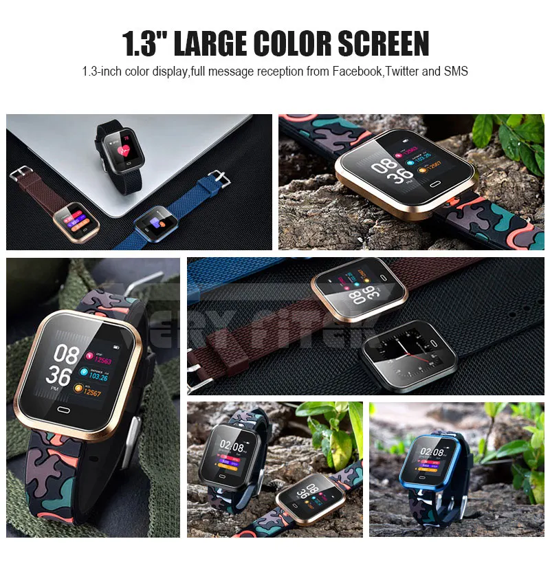 VERYFiTEK Leopard Sport Smart Watch Blood Pressure Heart Rate Monitor Fitness Tracker Men Women Smartwatch for IOS Android (3)