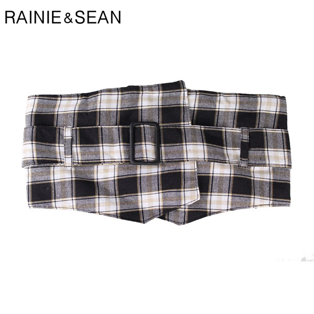RAINIE SEAN Women Belt Fashion Black White Plaid cummerbunds Casual Ladies Wide High Waist Belt Female Belt for Dresses
RAINIE SEAN Women Belt Fashion Black White Plaid cummerbunds Casual Ladies Wide High Waist Belt Female Belt for Dresses