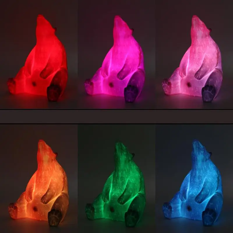 16 Colors 3D Printing Polar Bear Lamp Colorful Change Touch LED Children's Night Light Led Nightlights for Baby Room Home Decor
16 Colors 3D Printing Polar Bear Lamp Colorful Change Touch LED Children's Night Light Led Nightlights for Baby Room Home Decor