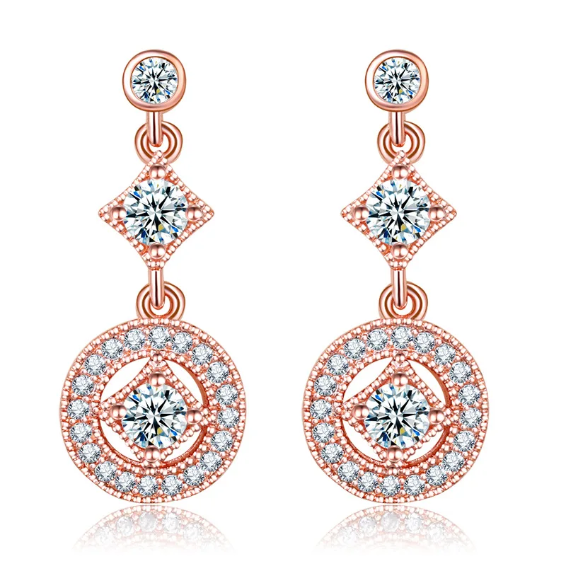 Simple Wedding Party Retro Classic Lady Rose Gold Jewelry Shining Stud Earrings Zircon Fashion Earring for Women
Simple Wedding Party Retro Classic Lady Rose Gold Jewelry Shining Stud Earrings Zircon Fashion Earring for Women