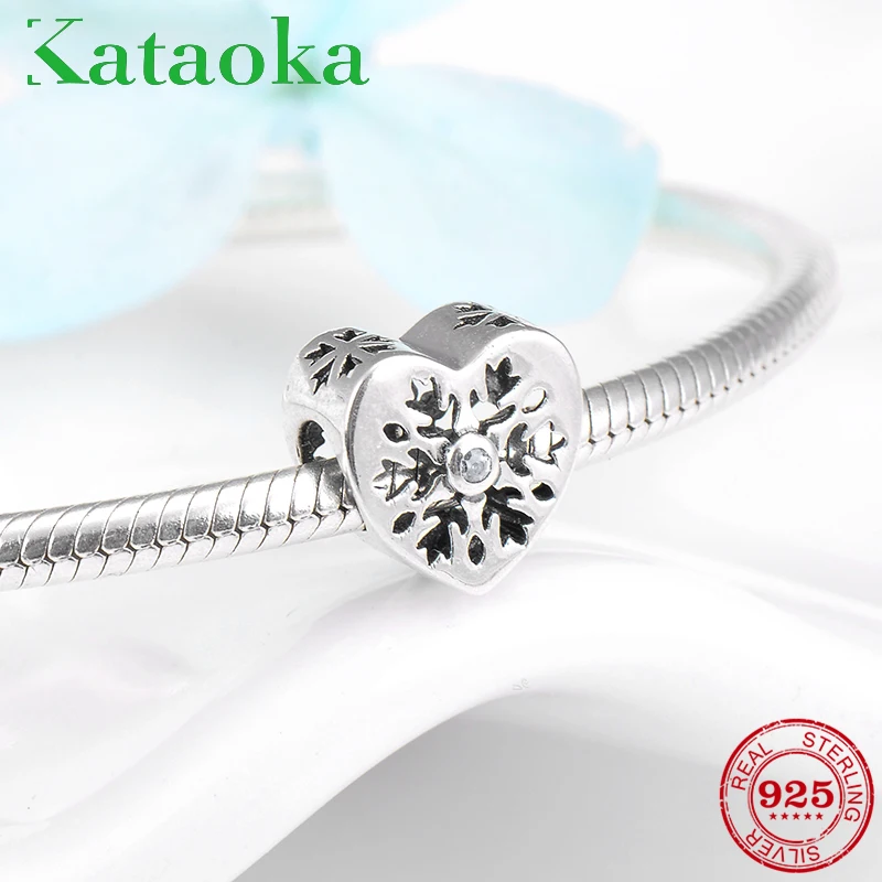Heart shape 925 Sterling Silver Hollow out snowflake Charms Zircon beads Fit Original Pandora Charm Bracelet Jewelry making
Heart shape 925 Sterling Silver Hollow out snowflake Charms Zircon beads Fit Original Pandora Charm Bracelet Jewelry making