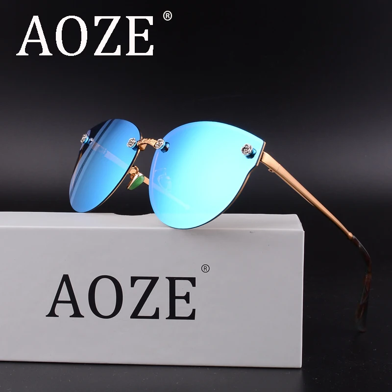 AOZE girl women cat eye Luxury sun glasses Polarized metal frame Flowers carving mirror eyeglasses Pink lens Super loves UV400
AOZE girl women cat eye Luxury sun glasses Polarized metal frame Flowers carving mirror eyeglasses Pink lens Super loves UV400