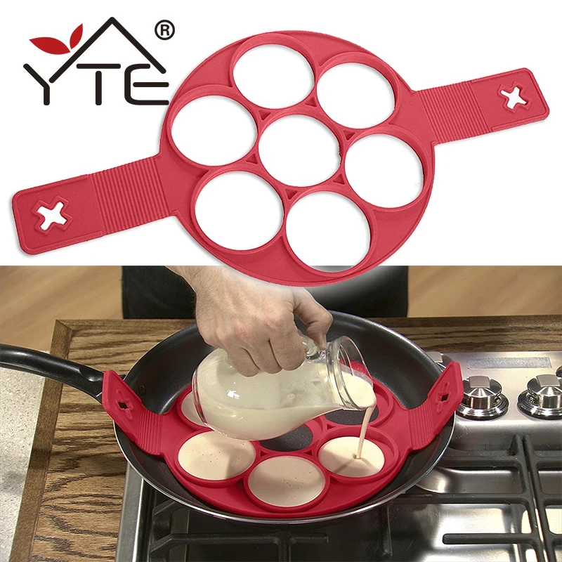 YTE Pancake Maker Nonstick Cooking Tool Round Heart Pancake Maker Egg Cooker Pan Flip Eggs Mold Kitchen Baking Accessories
YTE Pancake Maker Nonstick Cooking Tool Round Heart Pancake Maker Egg Cooker Pan Flip Eggs Mold Kitchen Baking Accessories