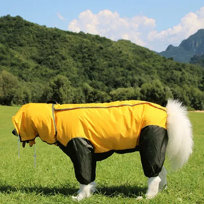 Medium and large dog Samoyed Golden Resin Husky pet poncho hooded four-leg all-inclusive waterproof dog raincoat
Medium and large dog Samoyed Golden Resin Husky pet poncho hooded four-leg all-inclusive waterproof dog raincoat