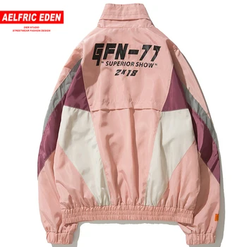 

Aelfric Eden Reflective Vintage Oversize Windbreaker Men Patchwork Harajuku Streetwear Cargo Jackets Coat Hip Hop Bomber Jackets